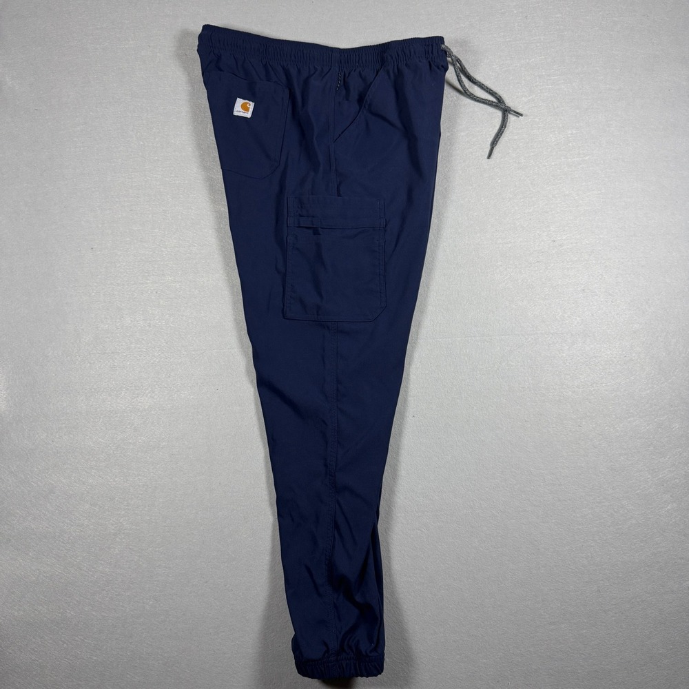 Carhartt Men Ripstop cargo scrub pants Jogger Petite M Blue Nylon Drawstring - Picture 7 of 13